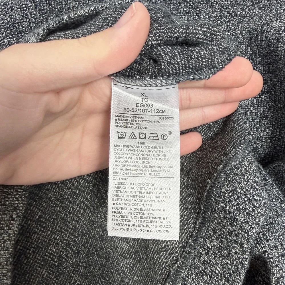 Banana Republic Mens XL Gray Marl Cotton Blend Long Sleeve Crewneck Sweater